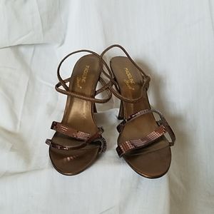 Copper strappy sandals EUC